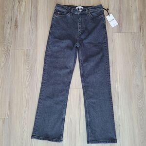 Re/Done 70s Crop Boot Women's 28 Stone Noir Grunge Jeans